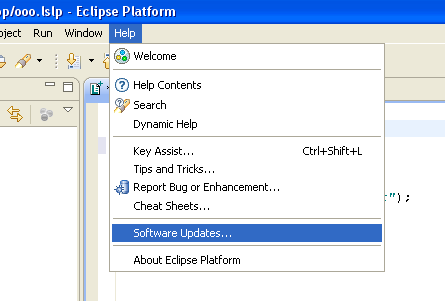 Help -> Softwre Updates...
